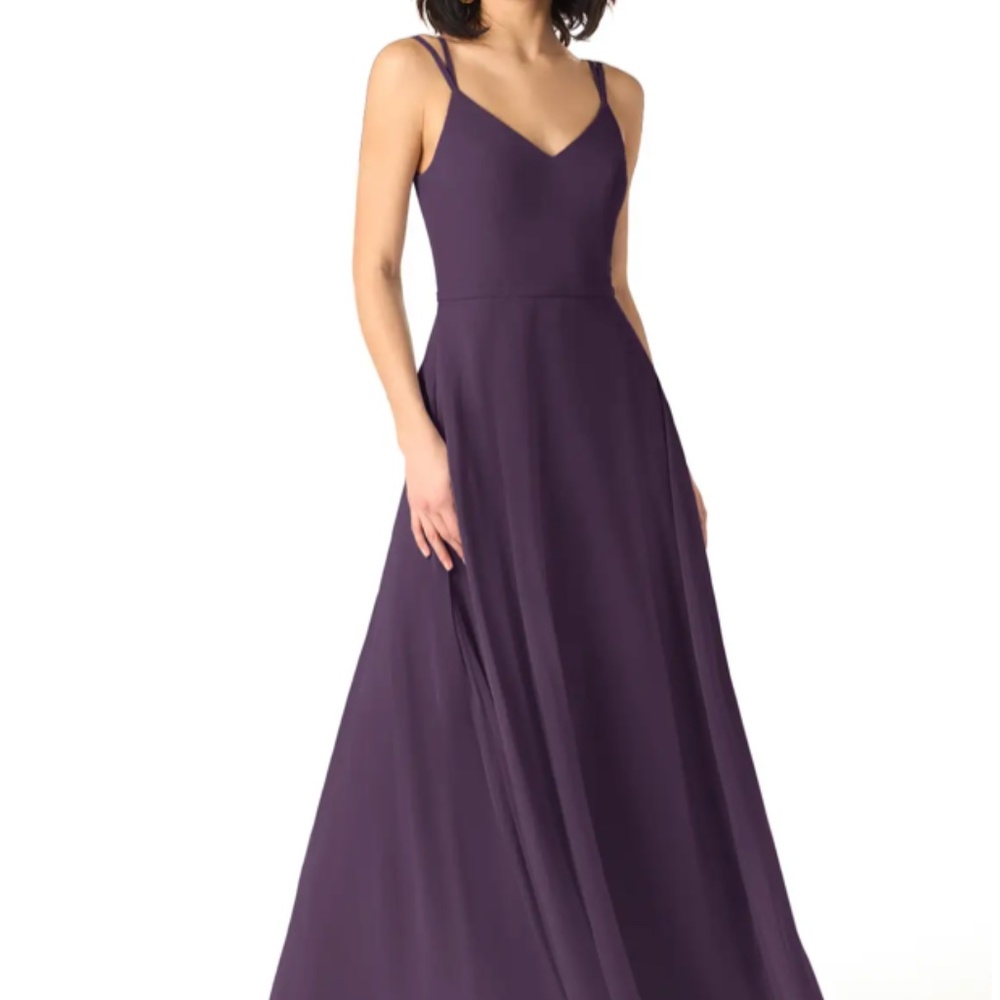 Azazie - Janine Dress - Size 6 - Plum